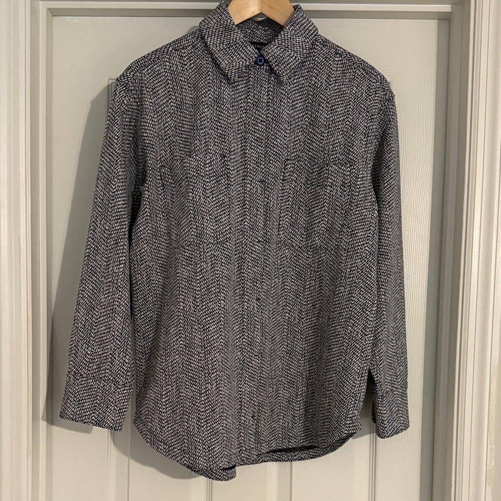 Athleta Black and White Button Down Shirt